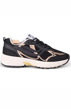 G-eco '99 metallic serial black gold sneakers via Sophie Stone