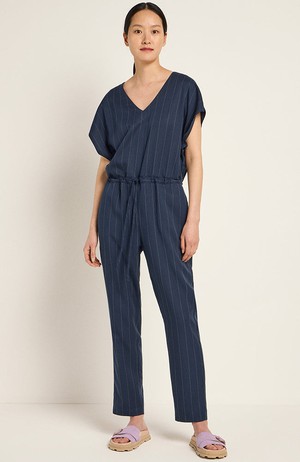 Krijtstreep jumpsuit navy from Sophie Stone