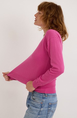 Sweater boxy crewneck roze from Sophie Stone