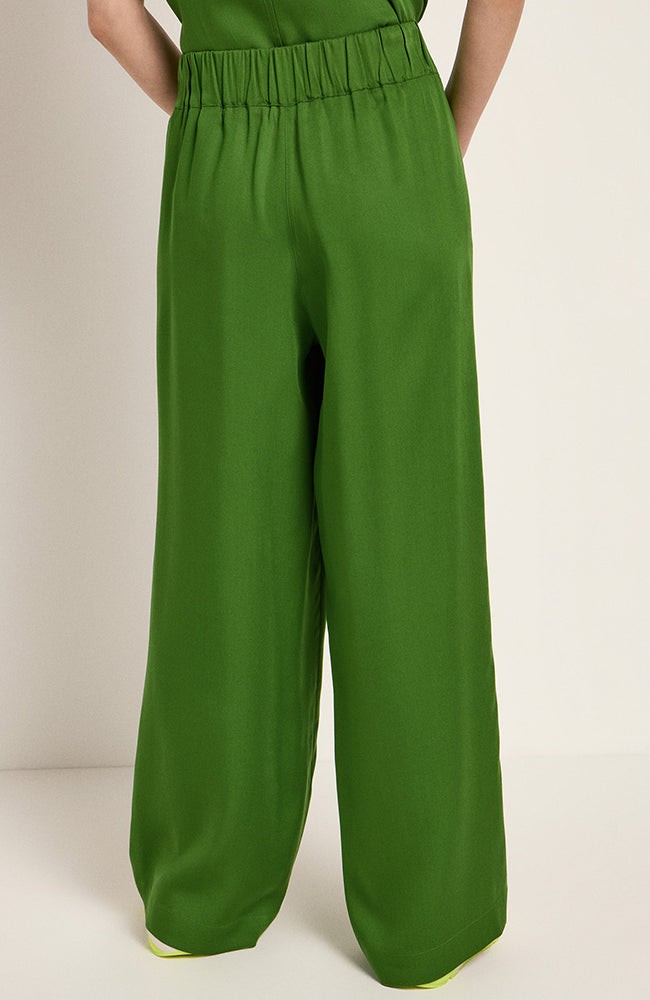 Tencel wide leg broek groen from Sophie Stone