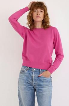 Sweater boxy crewneck roze via Sophie Stone