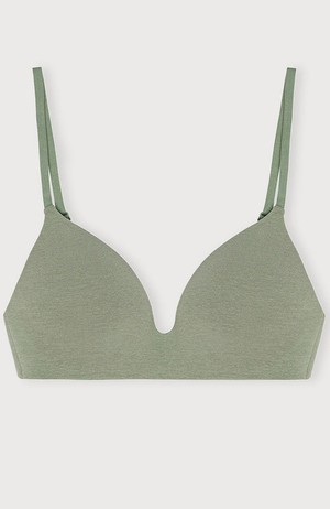 Core wireless plunge bra seaweed from Sophie Stone