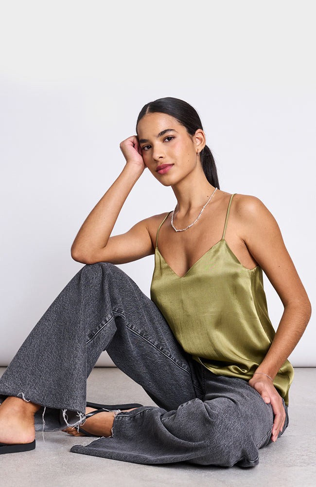 Maud slip top woody olive from Sophie Stone