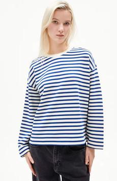 Frankaa stripe trui lapis blue via Sophie Stone