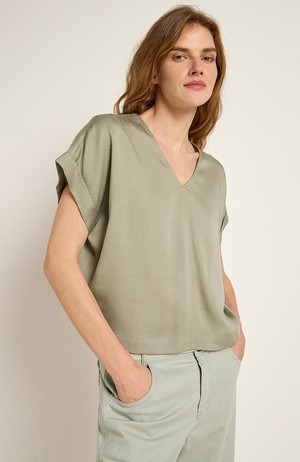 Tencel blouse aqua grey from Sophie Stone