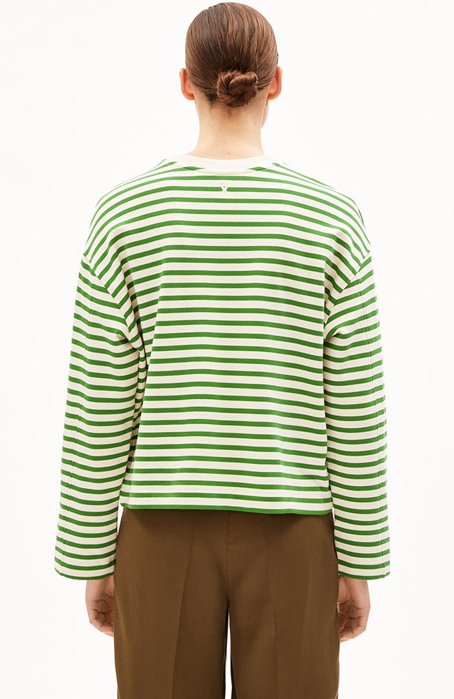 Frankaa trui stripe ivy green from Sophie Stone