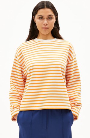 Frankaa stripe trui light tangerine from Sophie Stone