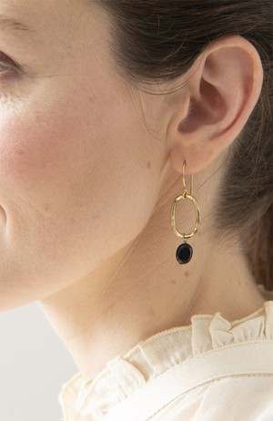 Graceful oorbellen Black Onyx goud from Sophie Stone