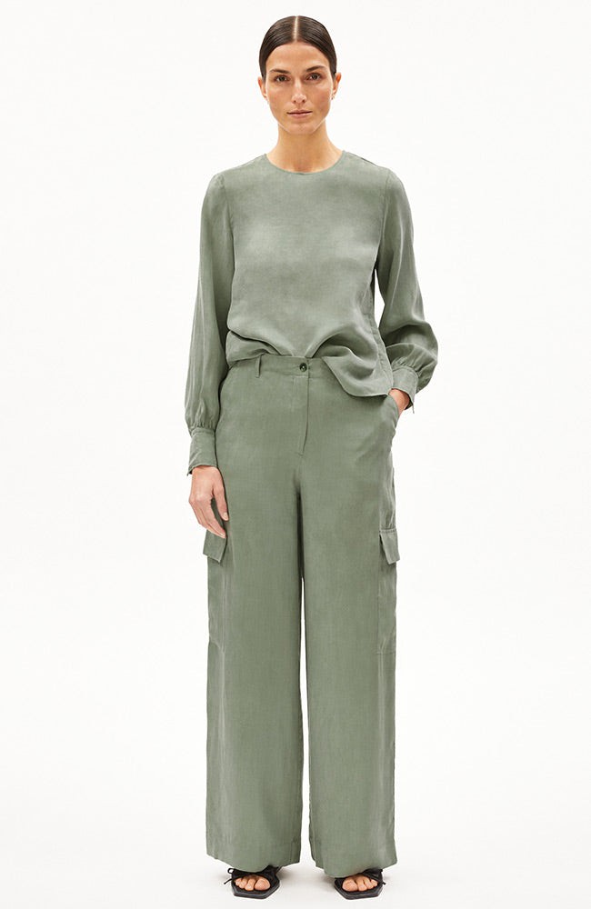 Catiaa broek grey green from Sophie Stone