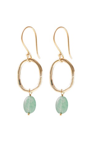 Graceful oorbellen Aventurine Gold from Sophie Stone