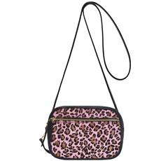 Pink Animal Print Convertible Leather Crossbody Camera Bag via Sostter