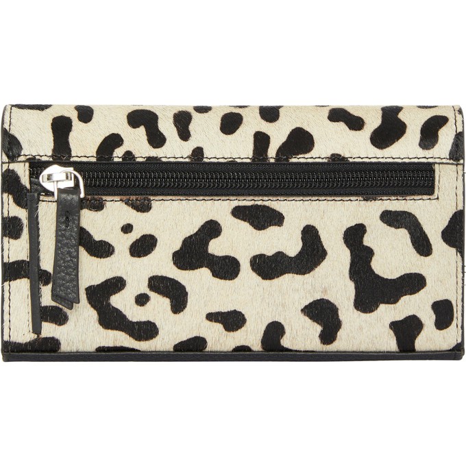 Ivory Animal Print Leather Multi Section Purse from Sostter