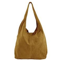Camel Soft Suede Leather Hobo Shoulder Bag | Byinn via Sostter