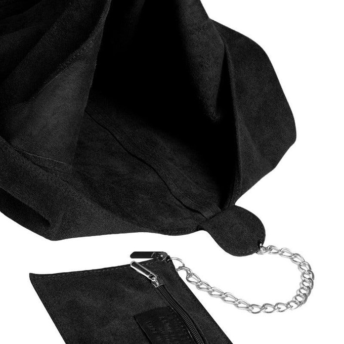 Black Soft Suede Leather Hobo Shoulder Bag | Byiae from Sostter