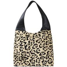 Ivory Animal Print Leather Shoulder Hobo Bag via Sostter