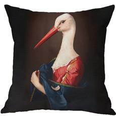 Swan In Full Regalia Oil Painting Cushion Pillow via Sostter