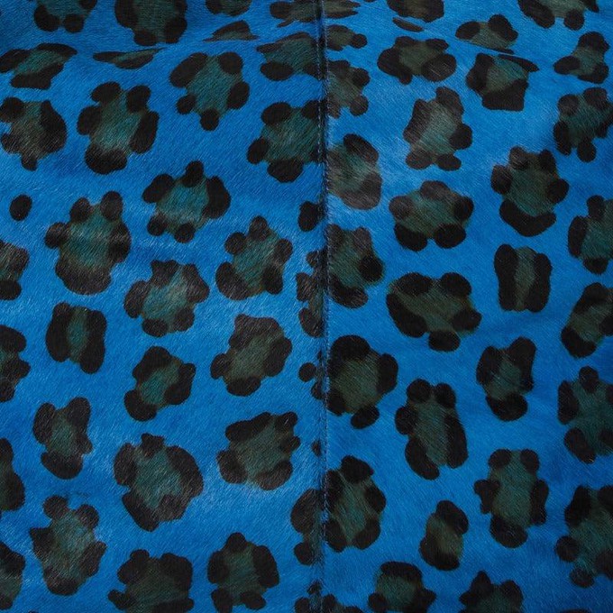 Blue Animal Print Leather Top Handle Grab Bag from Sostter