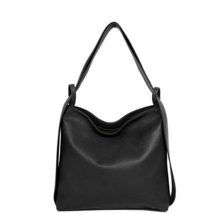 Black Leather Convertible Tote Backpack from Sostter