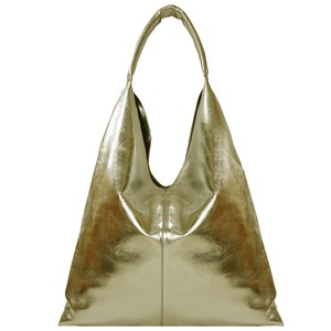 Gold Metallic Pocket Boho Leather Bag from Sostter