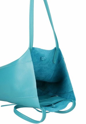 Jade Green Italian Leather Tote Bag from Sostter