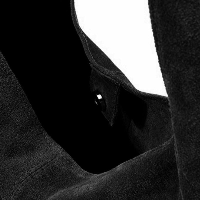 Black Soft Suede Leather Hobo Shoulder Bag | Byiae from Sostter