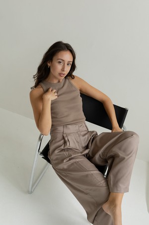 Tank top made of organic cotton, light brown from STORY OF MINE