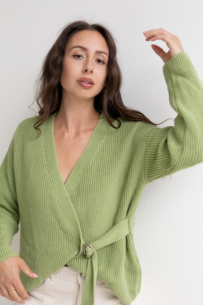 Cardigan in a light-green wrap look from STORY OF MINE