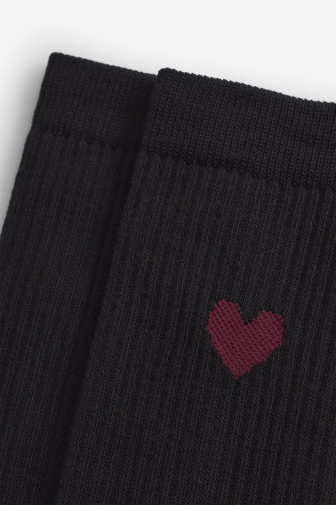 Socks with heart black from STORY OF MINE