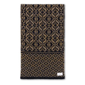 Vittoria Luxurious Scarf in Double Knit Velvet & Merino Blend - Black/Antique Golden from STUDIO MYR