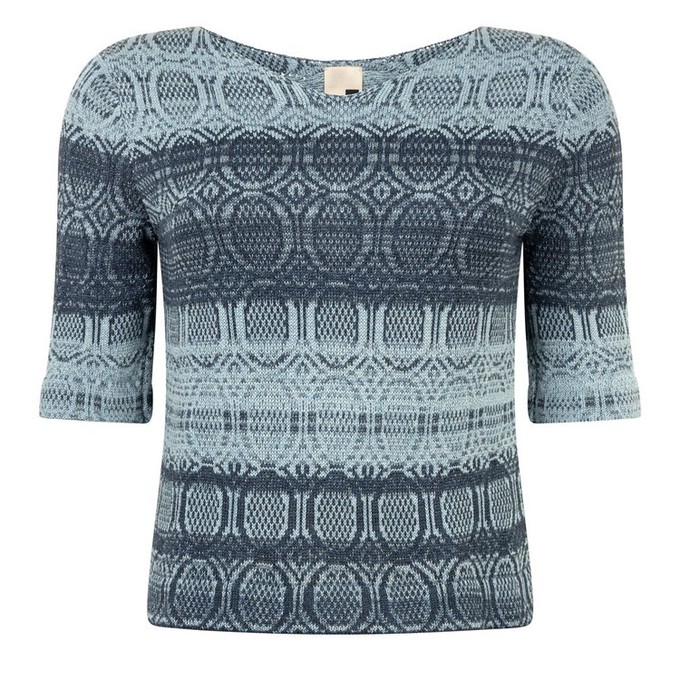 Denîmes Gradient Graphic Jacquard Cotton Jumper - Dark With Light Blue from STUDIO MYR