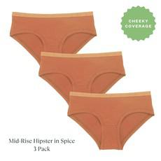 Organic Cotton Mid-Rise Hipster in Spice 3-Pack via Subset