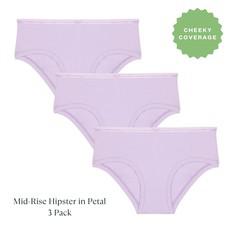 Organic Cotton Mid-Rise Hipster in Petal 3-Pack via Subset