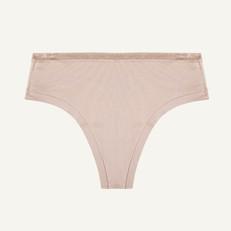 Organic Cotton Mid-Rise Thong in Stone via Subset