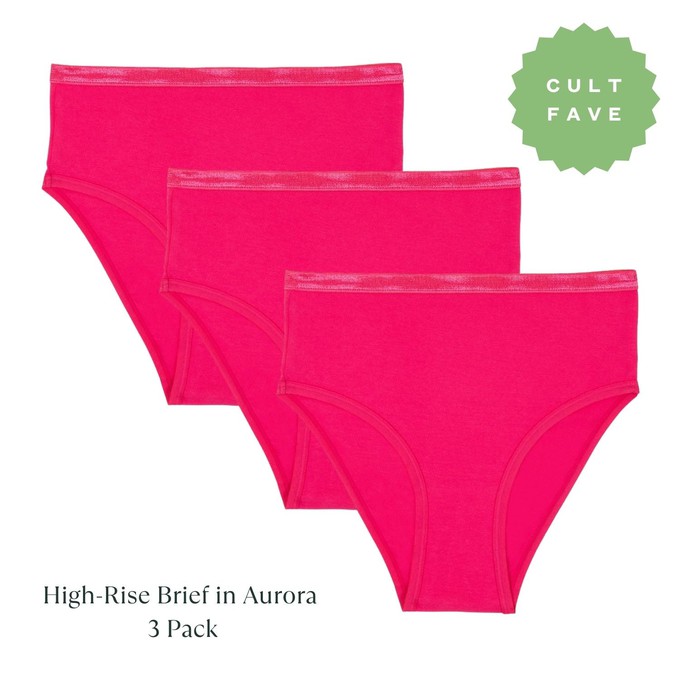 Organic Cotton High-Rise Brief in Aurora 3-Pack from Subset