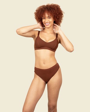 Organic Cotton Triangle Soft Bra in Cacao from Subset