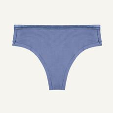 Organic Cotton Mid-Rise Thong in Gale via Subset