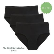 Organic Cotton Mid-Rise Brief in Carbon Multi-Pack via Subset