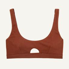 Organic Cotton Keyhole Soft Bra in Cacao via Subset