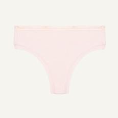 Organic Cotton Mid-Rise Thong in Quartz via Subset