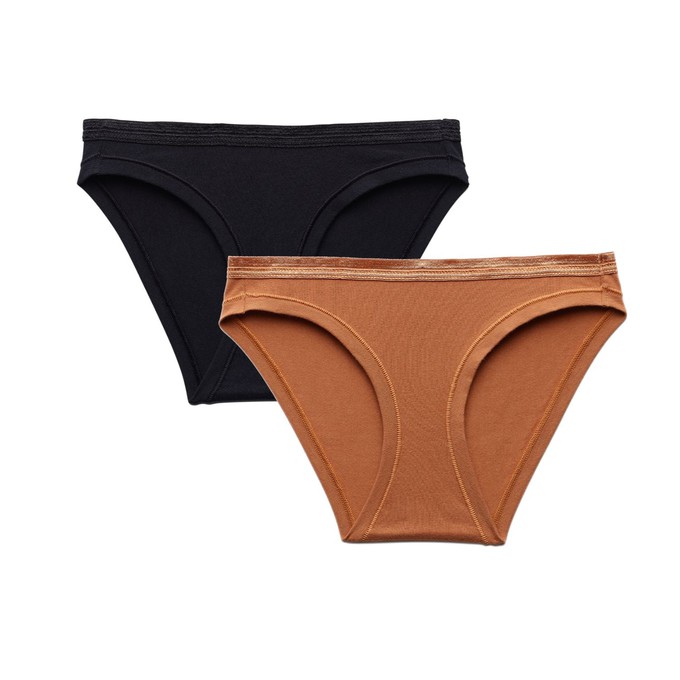 Organic Cotton Low-Rise Bikini in Carbon & Spice 2-Pack from Subset