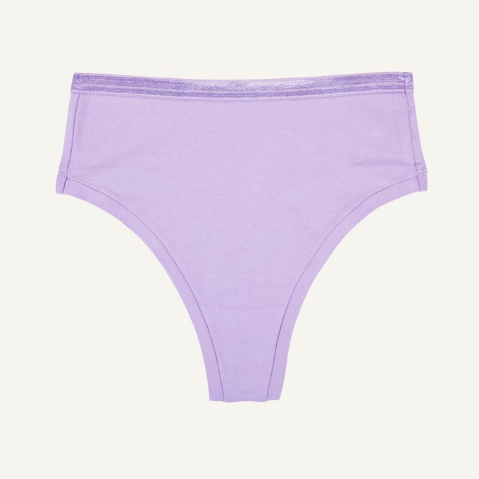 Organic Cotton High-Rise Thong in Petal from Subset