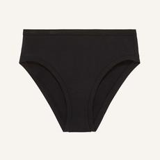 Organic Cotton Mid-Rise Bikini in Carbon via Subset