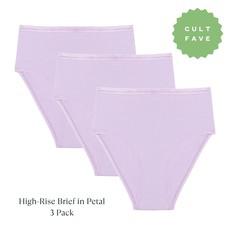 Organic Cotton High-Rise Brief in Petal 3-Pack via Subset