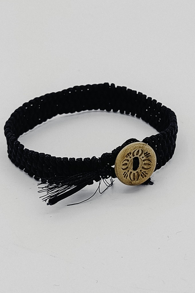 Weef armband | Knoop Zwart from Sûr Atelier