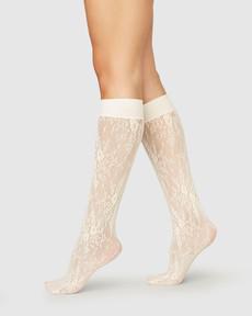 Rosa Lace Knee-Highs via Swedish Stockings