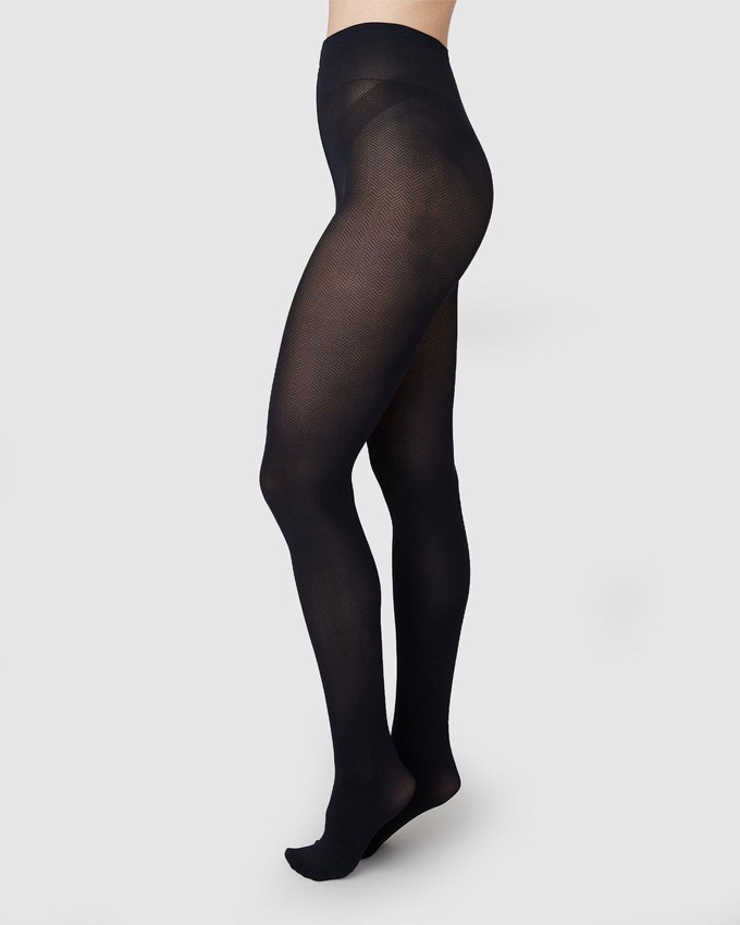 Nina Fishbone Tights from Swedish Stockings