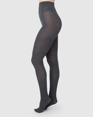 Ylva Fishbone Wool Tights from Swedish Stockings