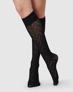 Ina Pointelle Knee-Highs from Swedish Stockings