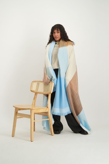 Alpaca Loca Plaid Blue, Beige, Naturals from The Blind Spot