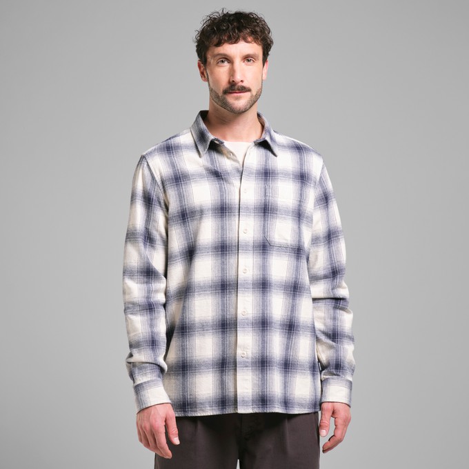 Shirt Rute Flannel Shadow Check Oat White from The Blind Spot